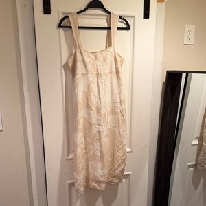 Pilcro anthropology Cream beige Floral Midi Slip Dress with lining